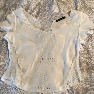 Women’s white and lace top